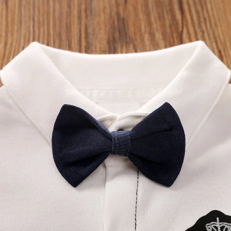 Male Baby Newborn Gentleman Style Crawling Clothes Comfortable Cotton Clothes Spring And Autumn Long Sleeved Baby Bodysuit - Namma Angadi