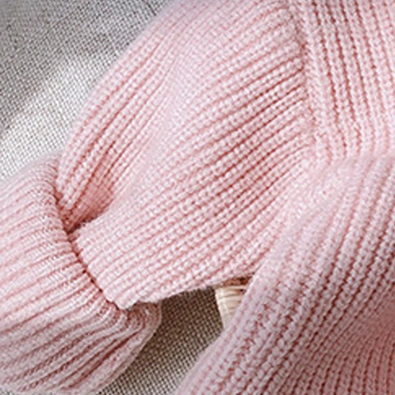 Melario Solid Color Baby Girls Soft Wool Knitted Sweater for Children's Tops Clothes 2023 New Kids Cashmere Pullover Sweaters - Namma Angadi