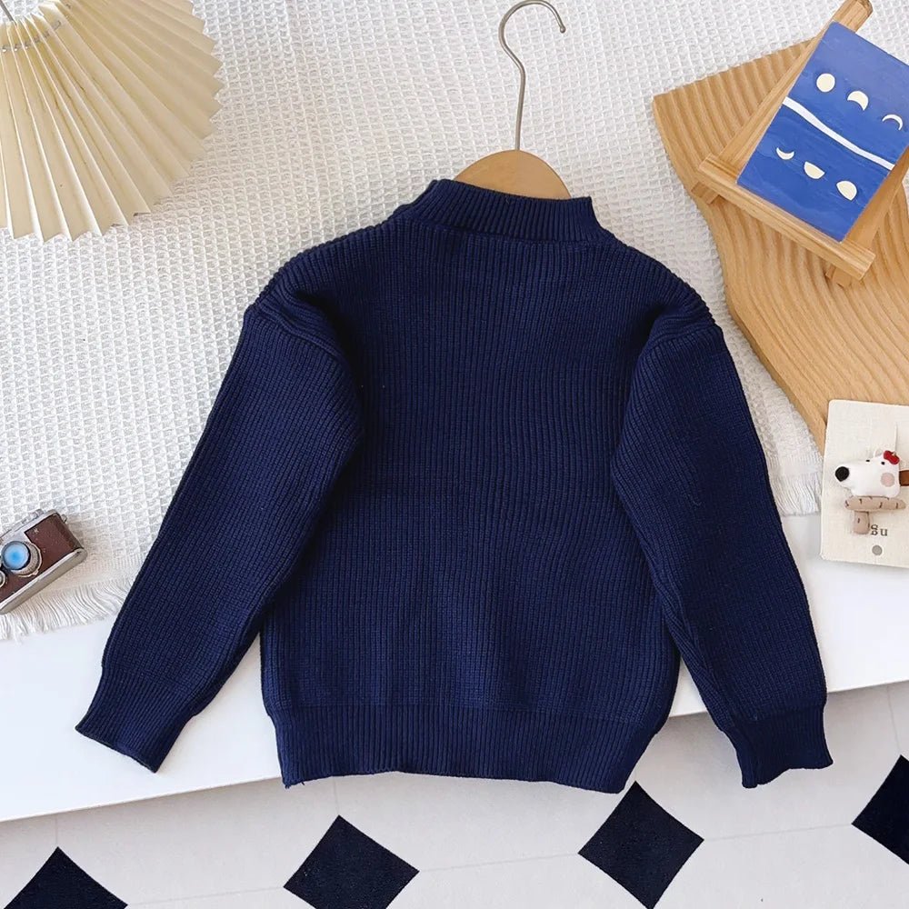 Melario Solid Color Baby Girls Soft Wool Knitted Sweater for Children's Tops Clothes 2023 New Kids Cashmere Pullover Sweaters - Namma Angadi