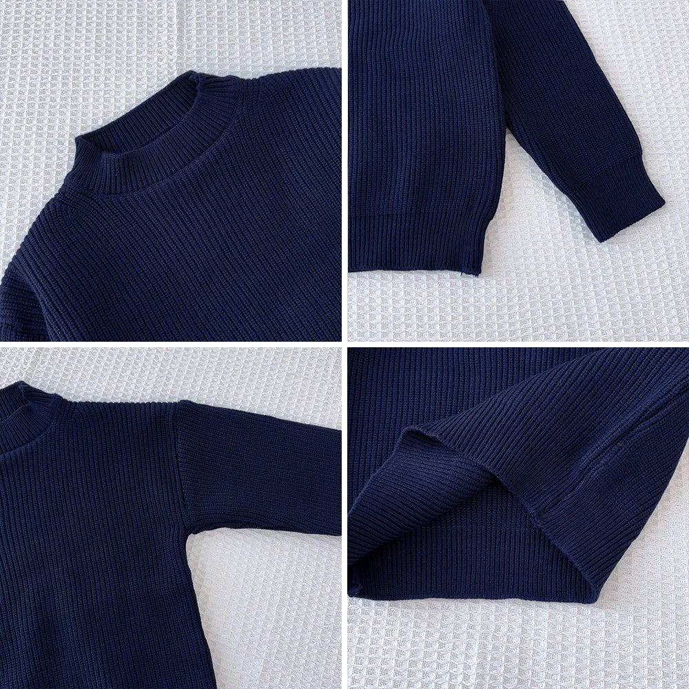 Melario Solid Color Baby Girls Soft Wool Knitted Sweater for Children's Tops Clothes 2023 New Kids Cashmere Pullover Sweaters - Namma Angadi