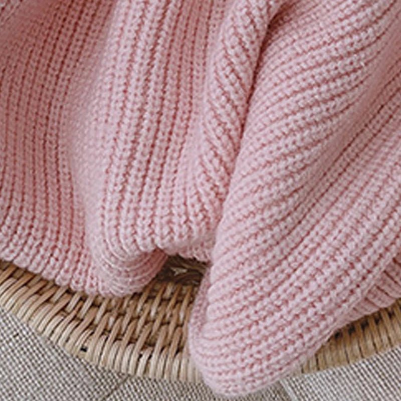 Melario Solid Color Baby Girls Soft Wool Knitted Sweater for Children's Tops Clothes 2023 New Kids Cashmere Pullover Sweaters - Namma Angadi