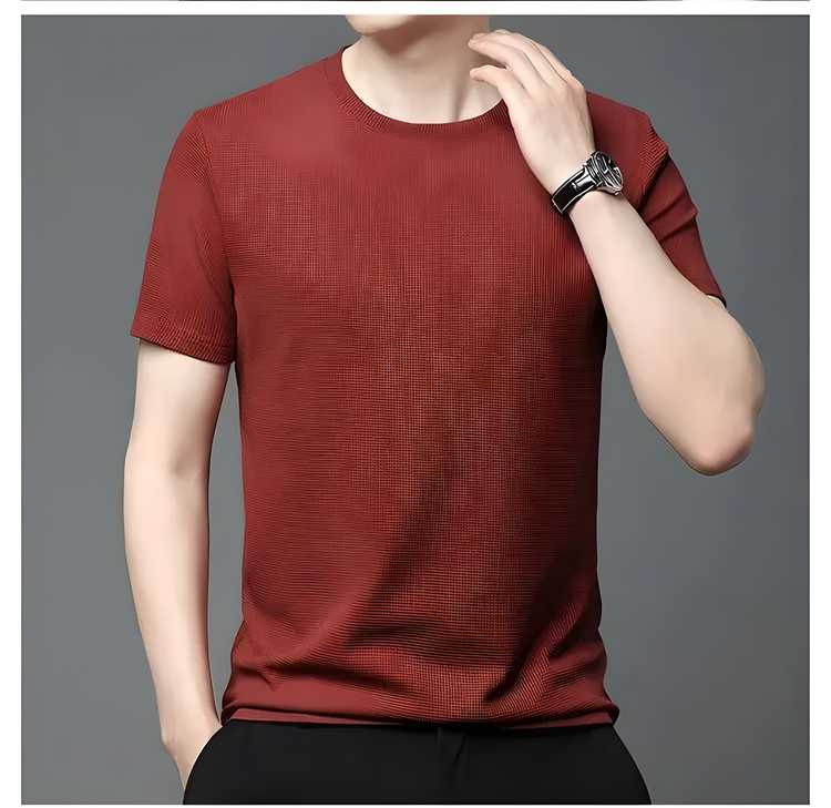 Men 4 Way Strecthable Round Neck T-shirt - Namma Angadi
