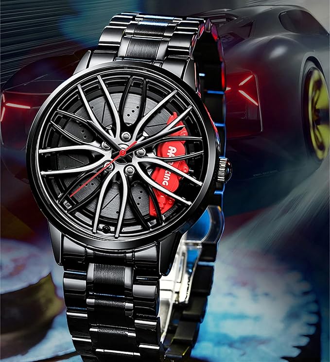 Men Watch Car Wheel Hub Dial 3D Waterproof Sports Watch - Namma Angadi