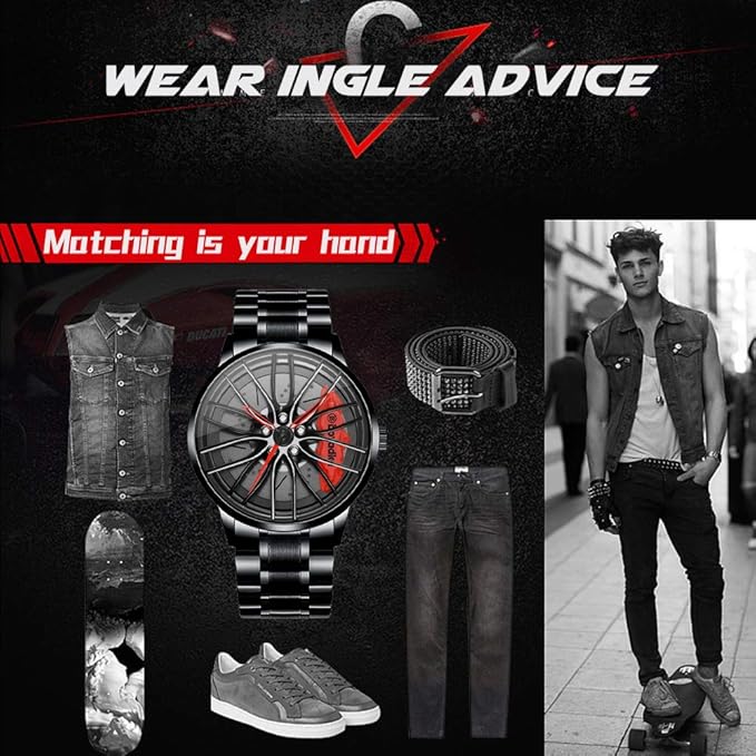 Men Watch Car Wheel Hub Dial 3D Waterproof Sports Watch - Namma Angadi