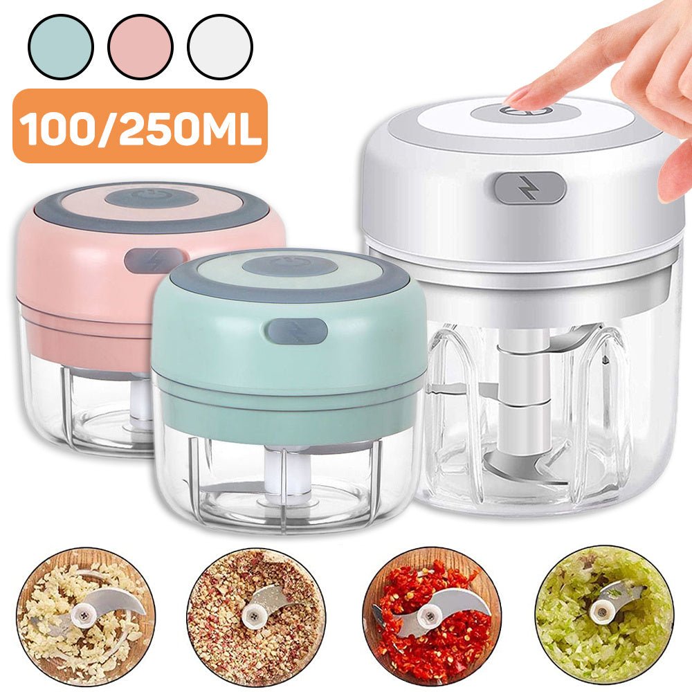 Mini Electric Garlic Chopper USB Charging Ginger Masher Machine Sturdy Durable Chili Vegetable Crusher Kitchen Tool - Namma Angadi