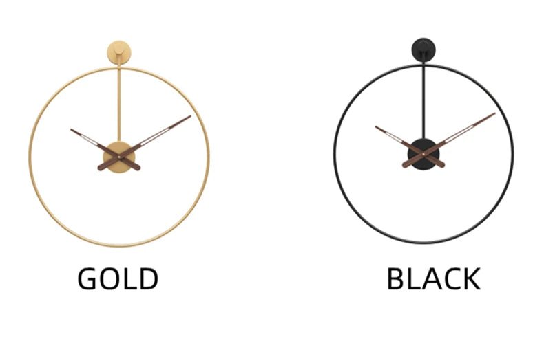 Nordic Large Wall Clock Modern Round Metal Silent Wall Decor Watch Indoor Kitchen Living Room Home Office Decoration Wall Clocks - Namma Angadi