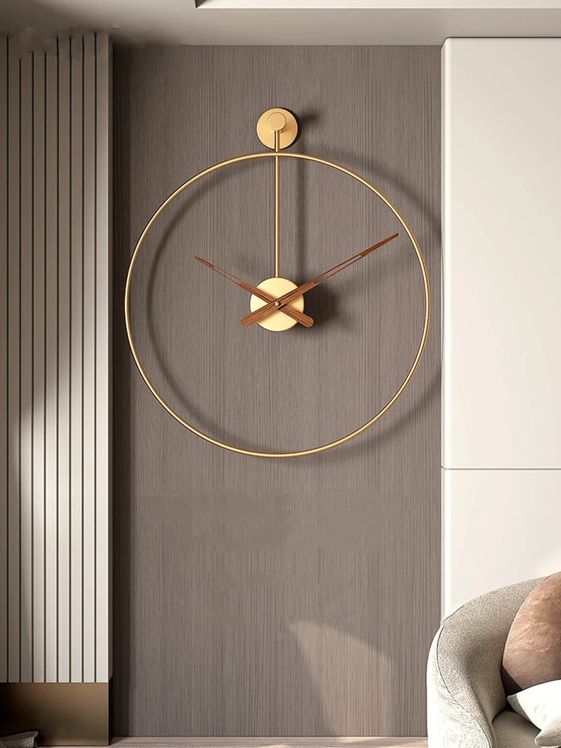 Nordic Large Wall Clock Modern Round Metal Silent Wall Decor Watch Indoor Kitchen Living Room Home Office Decoration Wall Clocks - Namma Angadi