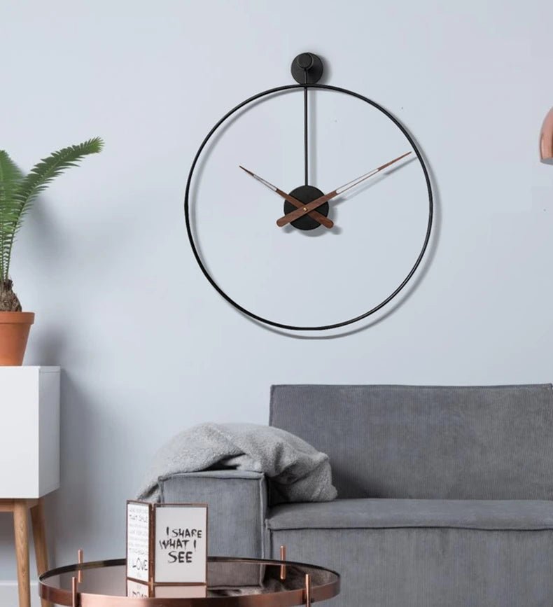 Nordic Large Wall Clock Modern Round Metal Silent Wall Decor Watch Indoor Kitchen Living Room Home Office Decoration Wall Clocks - Namma Angadi