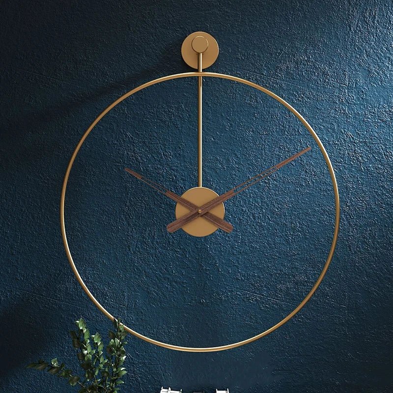 Nordic Large Wall Clock Modern Round Metal Silent Wall Decor Watch Indoor Kitchen Living Room Home Office Decoration Wall Clocks - Namma Angadi