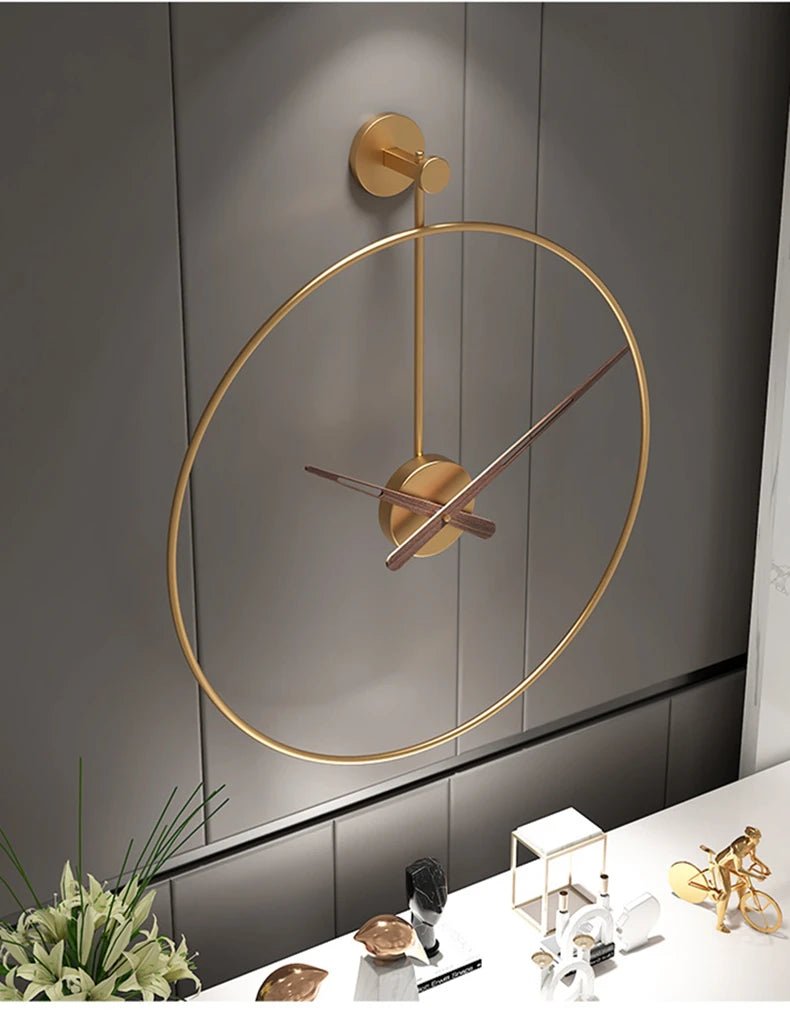 Nordic Large Wall Clock Modern Round Metal Silent Wall Decor Watch Indoor Kitchen Living Room Home Office Decoration Wall Clocks - Namma Angadi