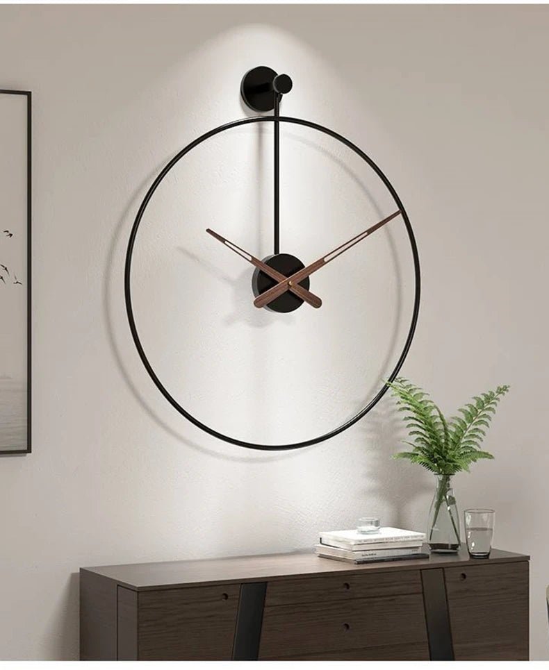 Nordic Large Wall Clock Modern Round Metal Silent Wall Decor Watch Indoor Kitchen Living Room Home Office Decoration Wall Clocks - Namma Angadi