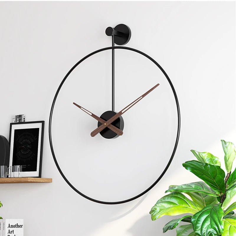 Nordic Large Wall Clock Modern Round Metal Silent Wall Decor Watch Indoor Kitchen Living Room Home Office Decoration Wall Clocks - Namma Angadi