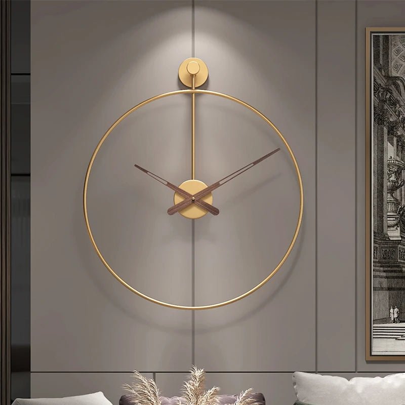 Nordic Large Wall Clock Modern Round Metal Silent Wall Decor Watch Indoor Kitchen Living Room Home Office Decoration Wall Clocks - Namma Angadi