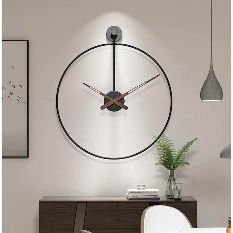 Nordic Large Wall Clock Modern Round Metal Silent Wall Decor Watch Indoor Kitchen Living Room Home Office Decoration Wall Clocks - Namma Angadi