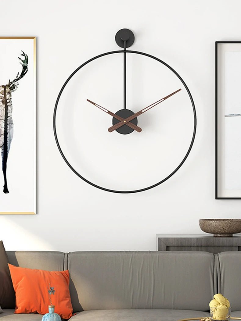 Nordic Large Wall Clock Modern Round Metal Silent Wall Decor Watch Indoor Kitchen Living Room Home Office Decoration Wall Clocks - Namma Angadi
