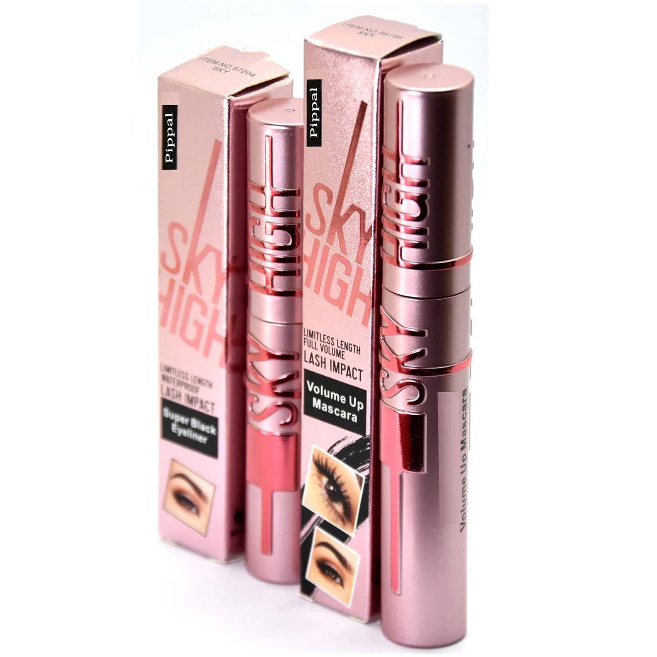 Pippal Sky High Eyeliner 1 Pcs with Mascara Ultra Volume Up Volumizing Mascara for Bold And Dramatic Lashes Long Lasting Waterproof 10Gm (Pack of 1) - Namma Angadi
