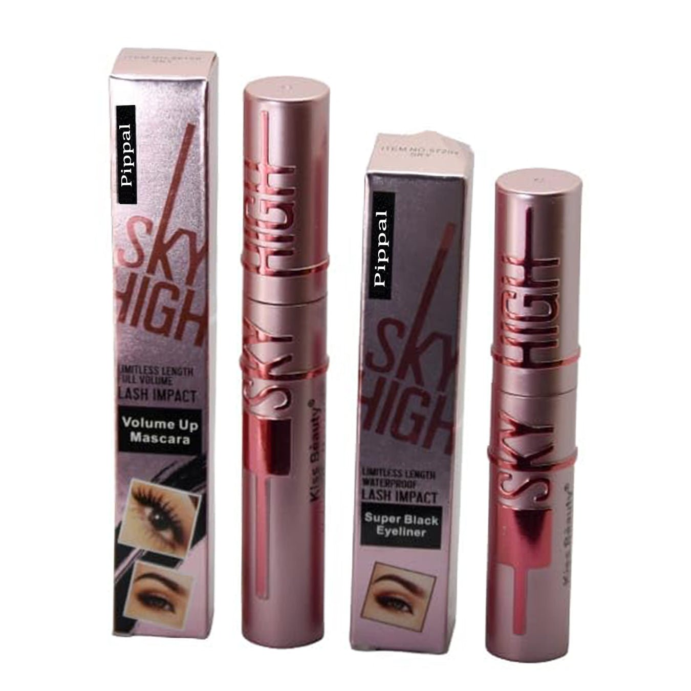Pippal Sky High Eyeliner 1 Pcs with Mascara Ultra Volume Up Volumizing Mascara for Bold And Dramatic Lashes Long Lasting Waterproof 10Gm (Pack of 1) - Namma Angadi