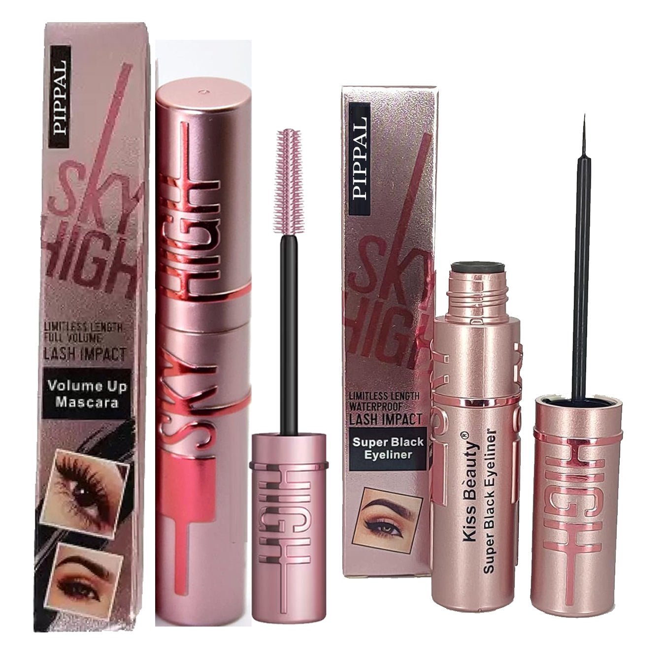 Pippal Sky High Eyeliner 1 Pcs with Mascara Ultra Volume Up Volumizing Mascara Long Lasting Waterproof 10Gm (Pack of 1) - Namma Angadi