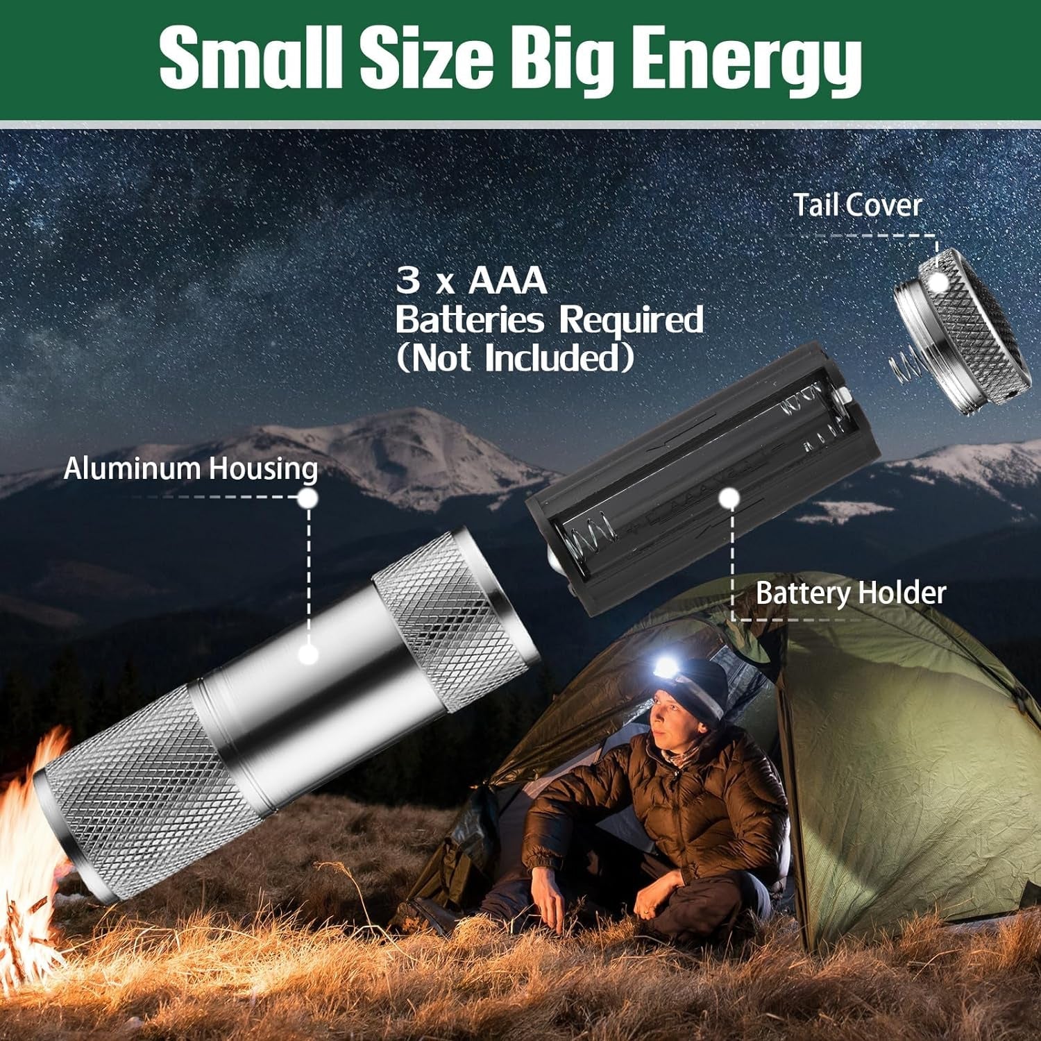Portable Mini Torch Super - bright Mini 9 Led Bulb Pocket Torches - Torch Flashlight For Camping Hiking Diy Travelling Outdoors And More 3 Battery Operated (Battery Not Included 1 Pc Mix Color) - Namma Angadi