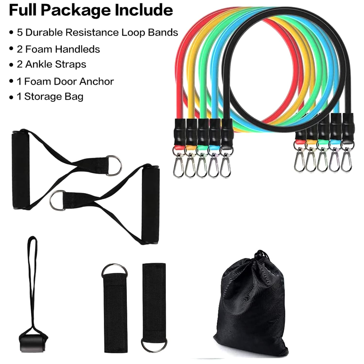 Premium Edition - Professional Toning Exercise and Workout Resistance Bands - Training Tube Stackable Up To 110 Lbs for Indoor and Outdoor Sports, Exercises Fitness - Namma Angadi