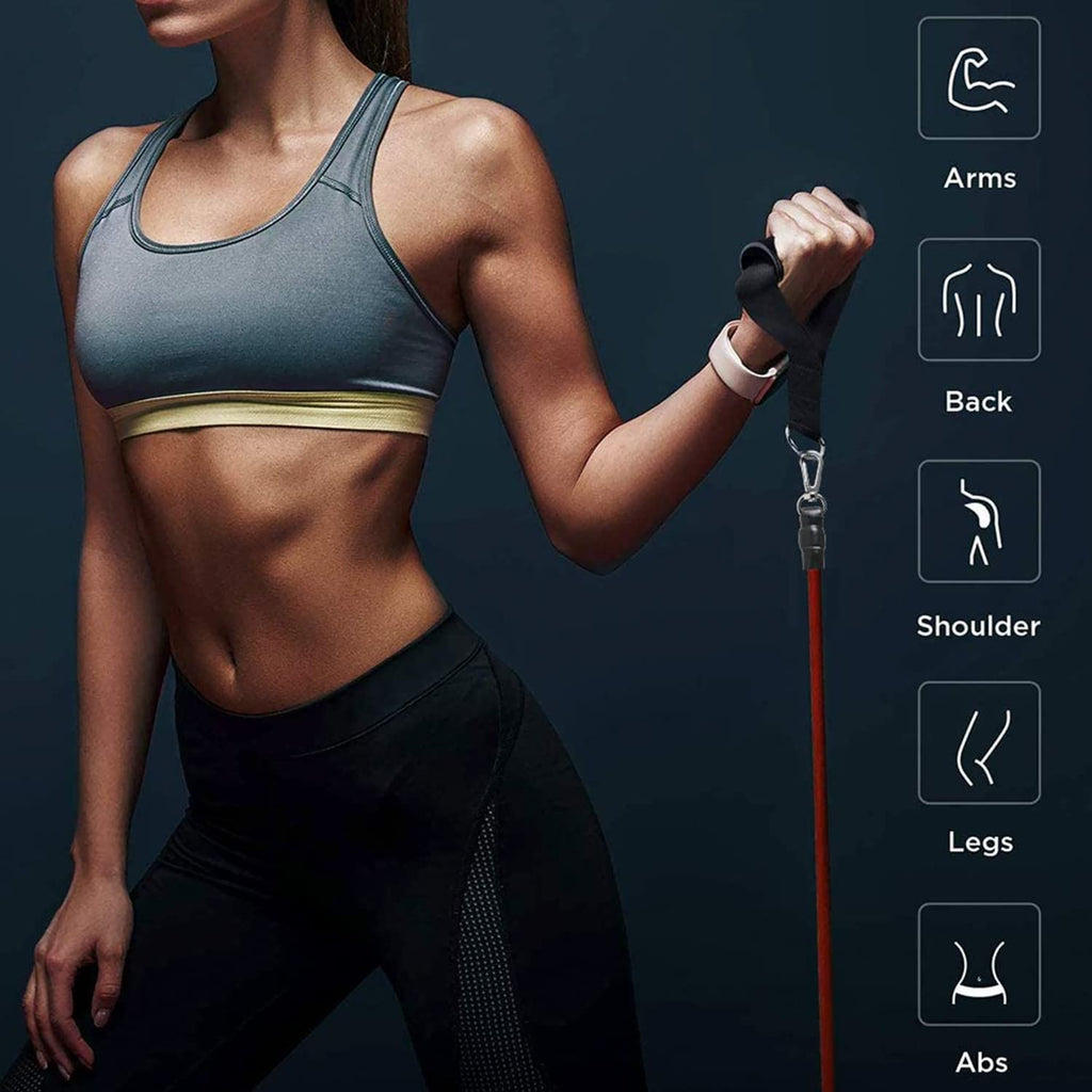 Premium Edition - Professional Toning Exercise and Workout Resistance Bands - Training Tube Stackable Up To 110 Lbs for Indoor and Outdoor Sports, Exercises Fitness - Namma Angadi