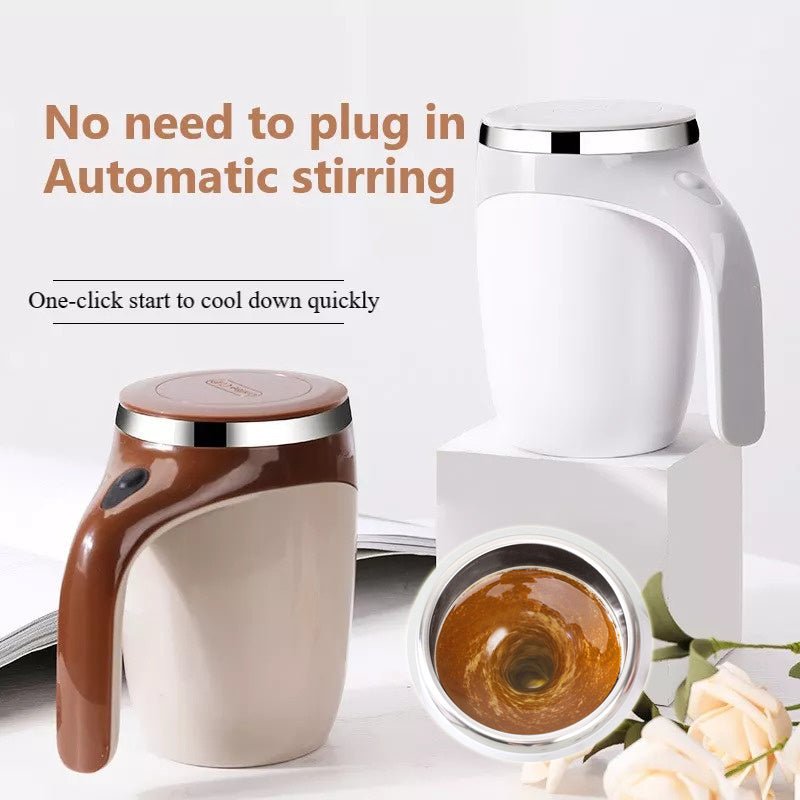 Rechargeable Model Automatic Stirring Cup Coffee Cup High Value Electric Stirring Cup Lazy Milkshake Rotating Magnetic Water Cup - Namma Angadi