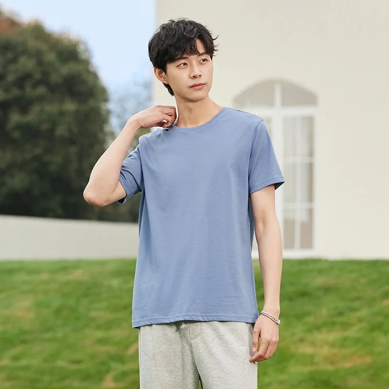 Semir Summer Cotton T Shirts Men 2024 Simple O Neck Stretch Solid New Tops Clothing Casual Tshirt Man Streetwear Cool Tee Shirts - Namma Angadi