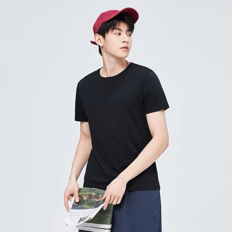 Semir Summer Cotton T Shirts Men 2024 Simple O Neck Stretch Solid New Tops Clothing Casual Tshirt Man Streetwear Cool Tee Shirts - Namma Angadi