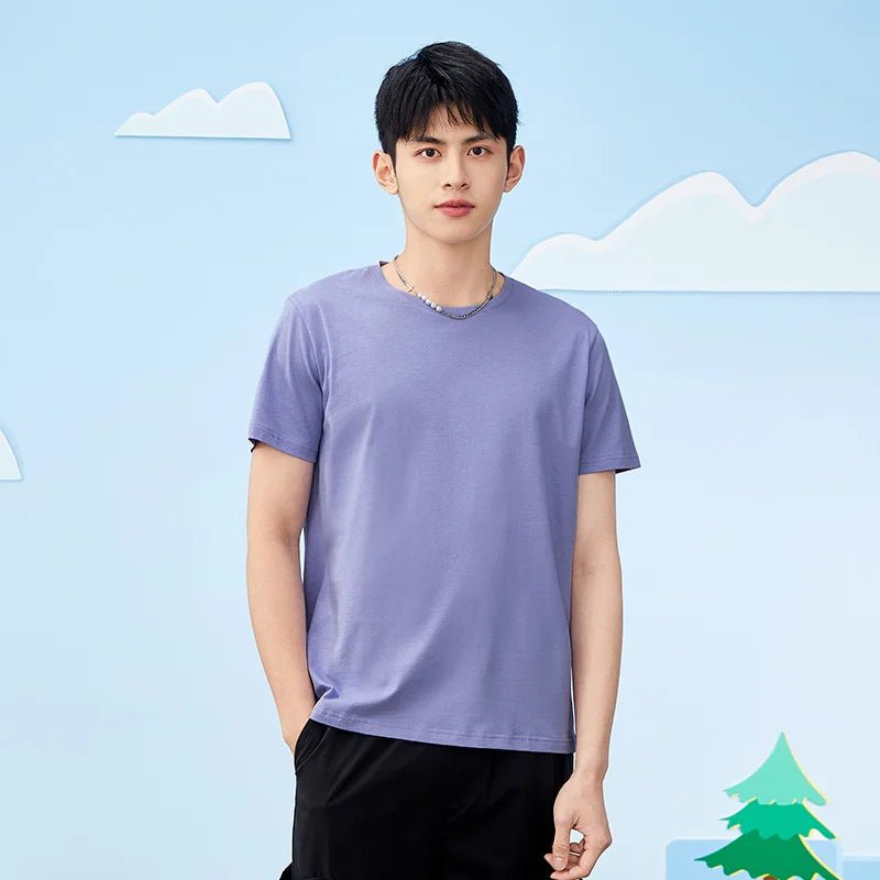 Semir Summer Cotton T Shirts Men 2024 Simple O Neck Stretch Solid New Tops Clothing Casual Tshirt Man Streetwear Cool Tee Shirts - Namma Angadi