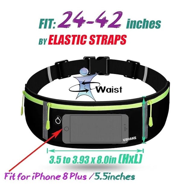 Slim Running Belt, Workout Fanny Pack for Men Women, Exercise Waist Pack for Apple iPhone Holder - Namma Angadi
