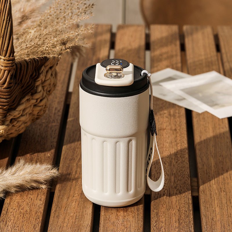 Smart Digital Thermal Bottle Portable Coffee Mug Stainless Steel Water Bottle In - Car Insulated Cup Keep Cold Vacuum Flasks 450ml - Namma Angadi