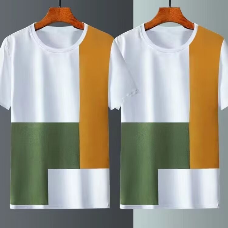 Summer Ice Silk Short Sleeve T-shirt Men - Namma Angadi