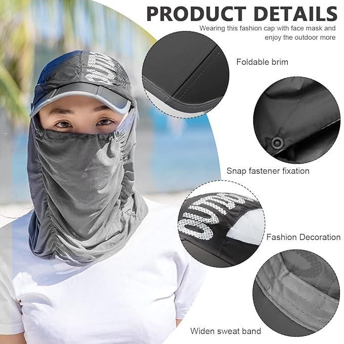 Sun Cap with Detachable Cotton Face Cover For Women - Namma Angadi