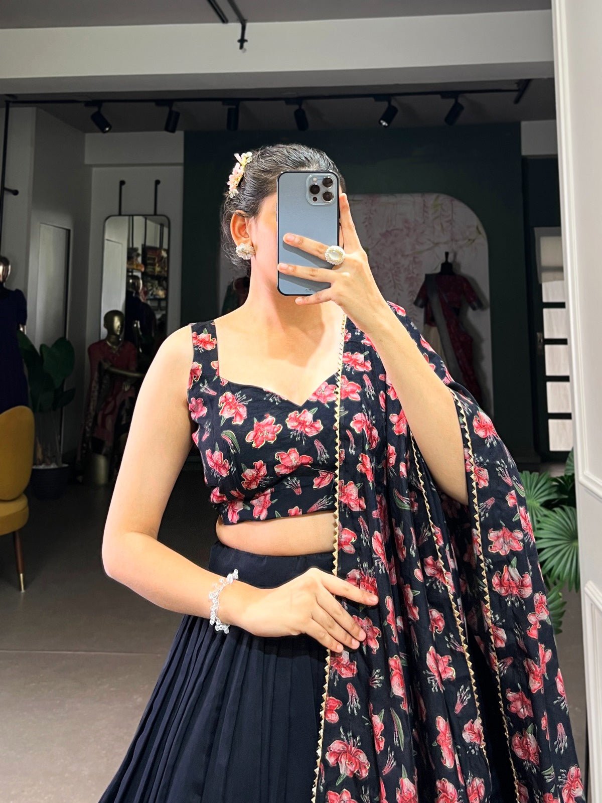 The Perfect Blend of Tradition And Sparkle Lehenga Choli - Namma Angadi