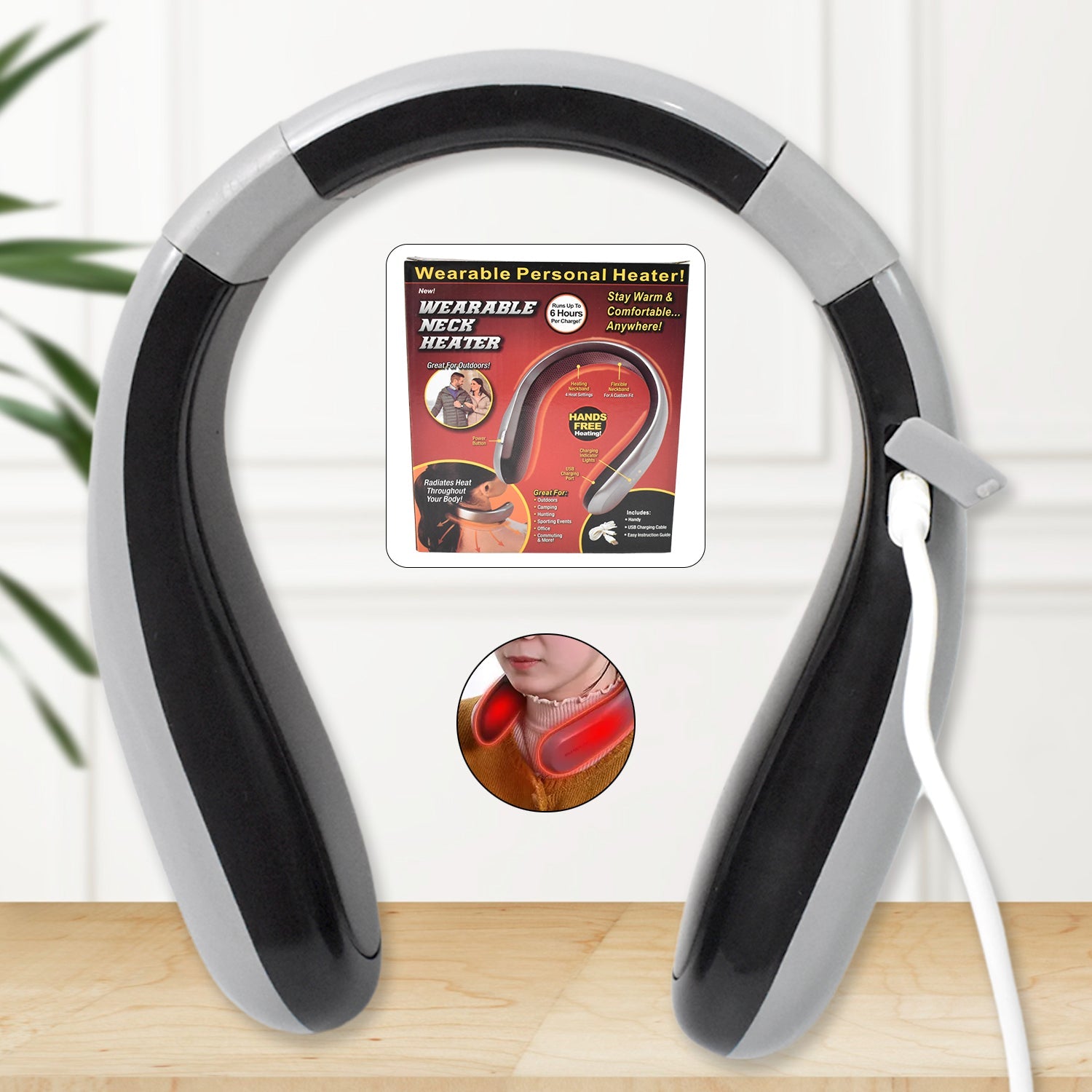 Usb Type C Rechargeable - Wearable Neck Heater (1 Pc) - Namma Angadi