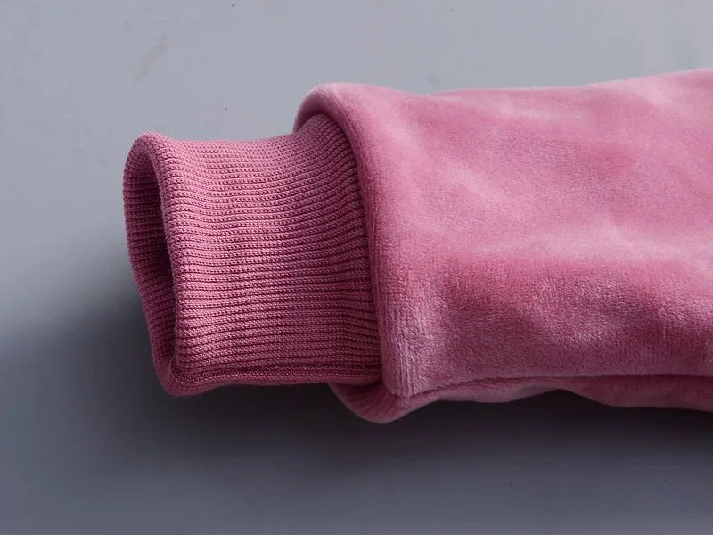 Warm Baby Girls Clothing Set Winter Thick Plush Cotton Clothing Sets For Baby Girls Hoodies And Pants Kids Suit Children Clothes - Namma Angadi