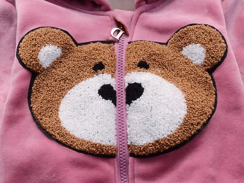 Warm Baby Girls Clothing Set Winter Thick Plush Cotton Clothing Sets For Baby Girls Hoodies And Pants Kids Suit Children Clothes - Namma Angadi