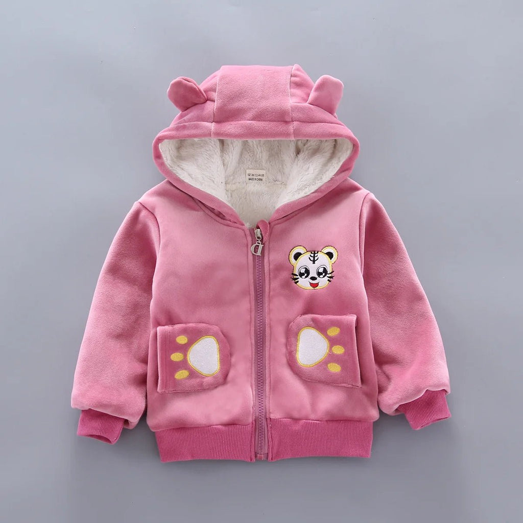 Warm Baby Girls Clothing Set Winter Thick Plush Cotton Clothing Sets For Baby Girls Hoodies And Pants Kids Suit Children Clothes - Namma Angadi