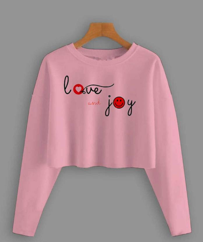 Women Printed Round Neck Cotton Blend Pink T-Shirt - Namma Angadi