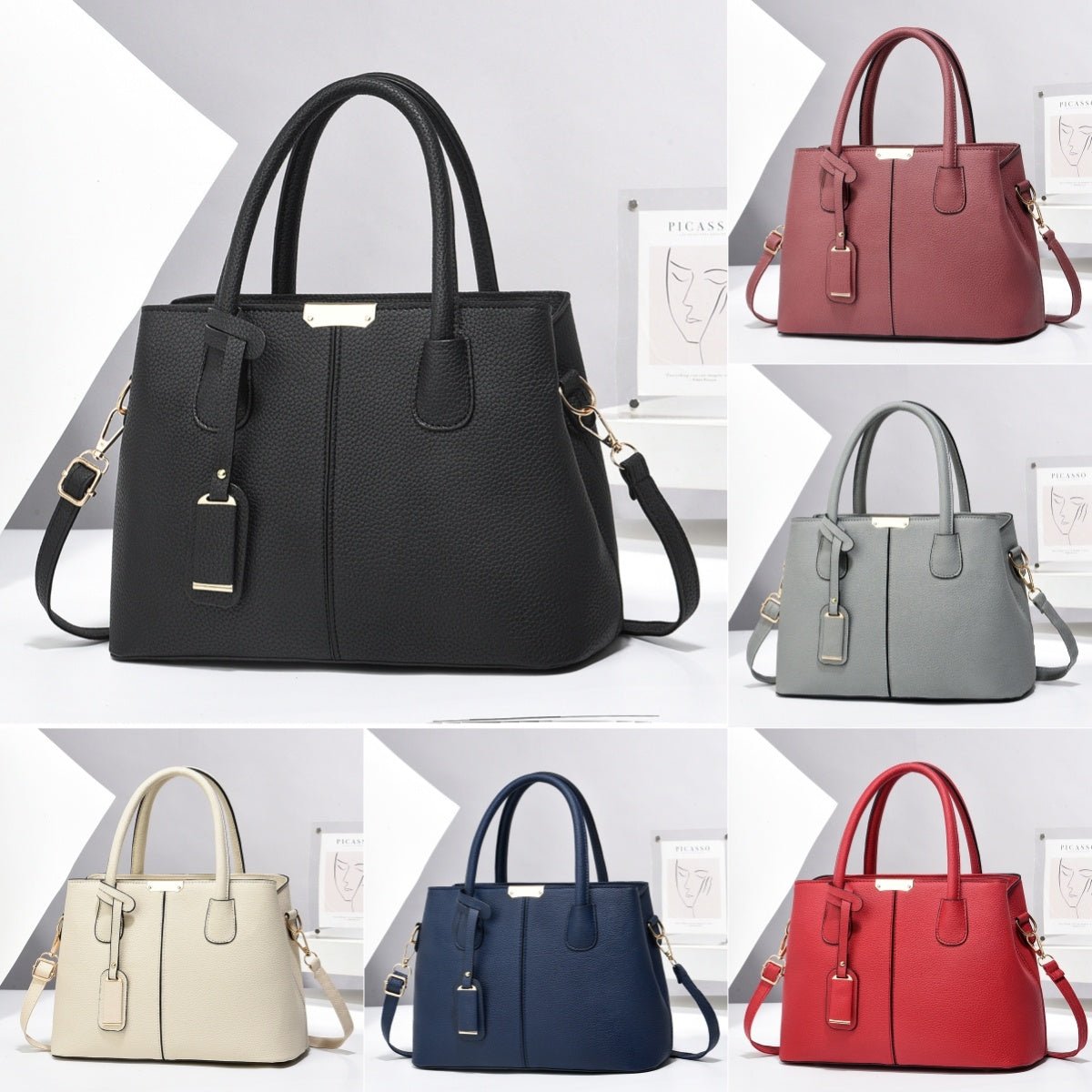 Women PU Leather Handbags Ladies Large Capacity Tote Bag Female Square Shoulder Bags New Fashion Crossbody Bags - Namma Angadi