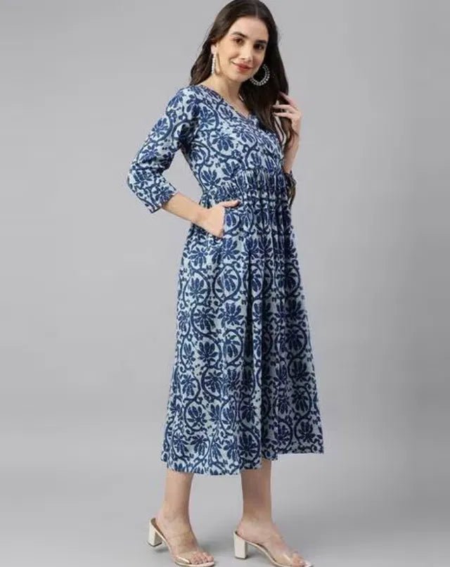 Women Solid Cotton Gown - Namma Angadi