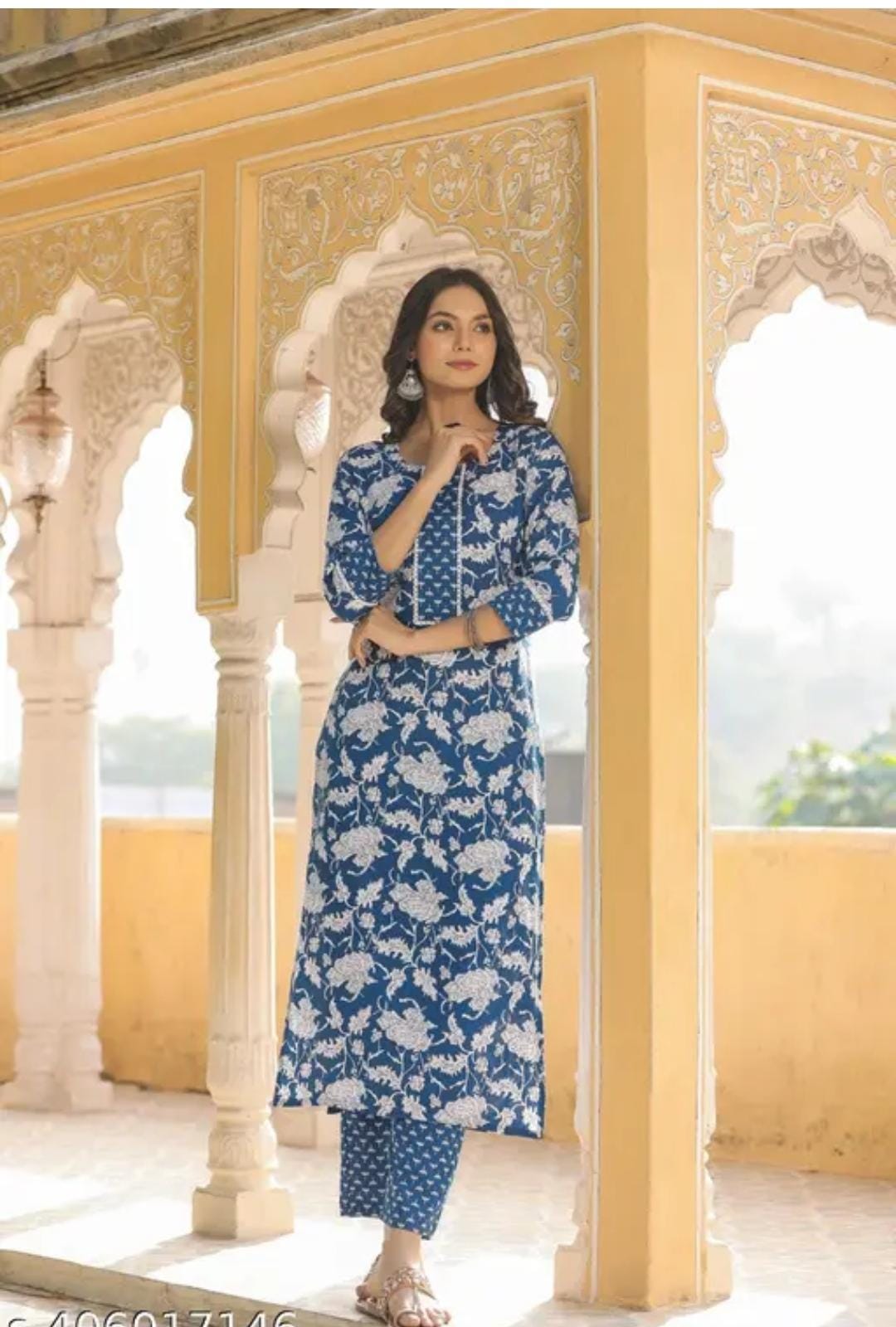 Women'S Floral Round No Dupatta Kurta Sets - Namma Angadi