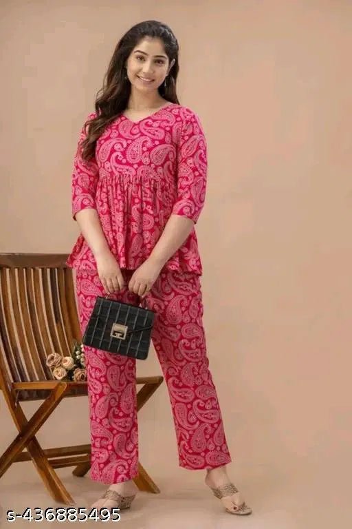 Women's Printed Co - Ord Set, Co - Ord Sets For Girls and Women - Namma Angadi
