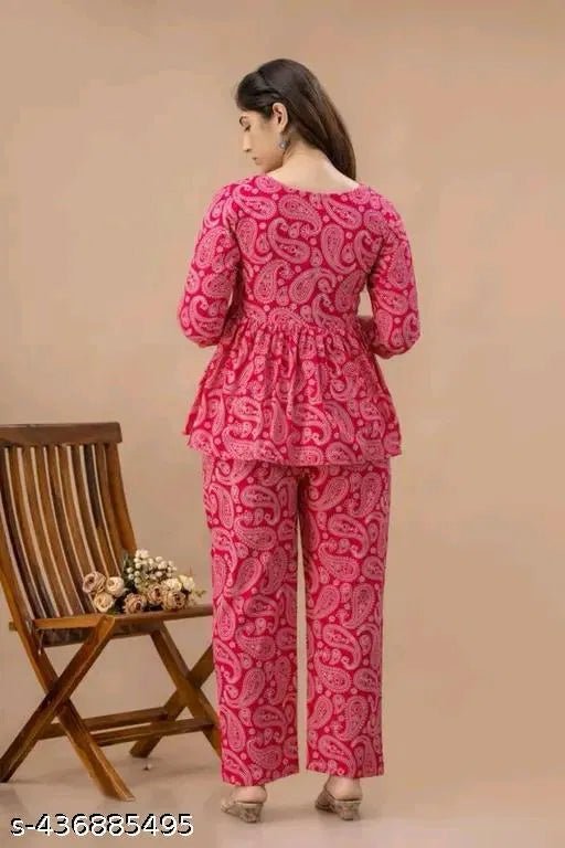 Women's Printed Co - Ord Set, Co - Ord Sets For Girls and Women - Namma Angadi