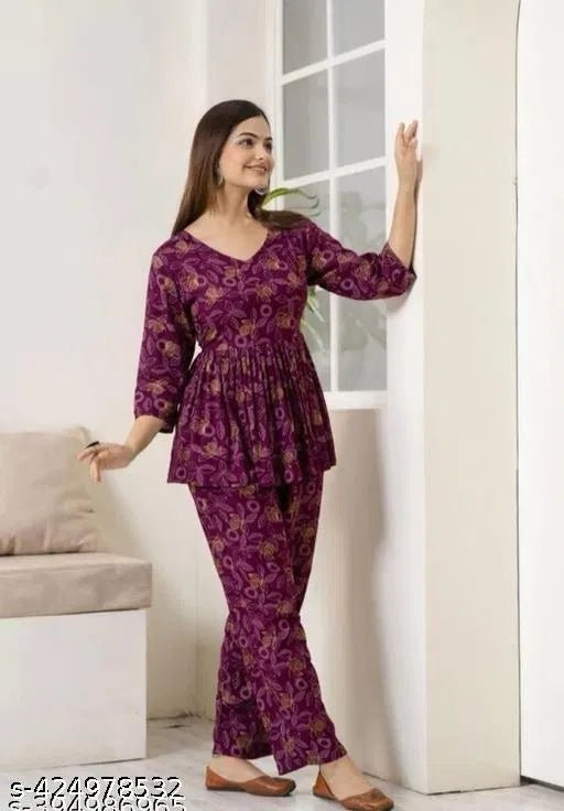 Women's Printed Co - Ord Set, Co - Ord Sets For Girls and WomenWomen's Printed Co - Ord Set, Co - Ord Sets For Girls and Women - Namma Angadi