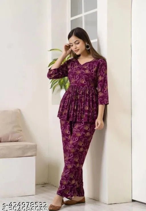 Women's Printed Co - Ord Set, Co - Ord Sets For Girls and WomenWomen's Printed Co - Ord Set, Co - Ord Sets For Girls and Women - Namma Angadi