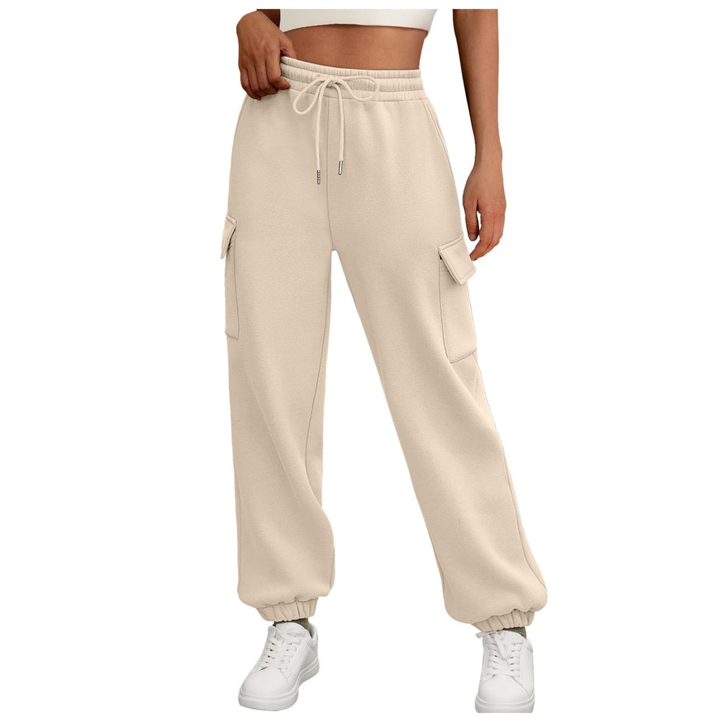 Women's Sweatpants Fleece Lined Baggy Athletic Jogger Trousers With Pockets Fall Casual Trendy Cargo Pants Fall Outfits - Namma Angadi